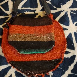 Handmade crossbody Mexican blanket purse.